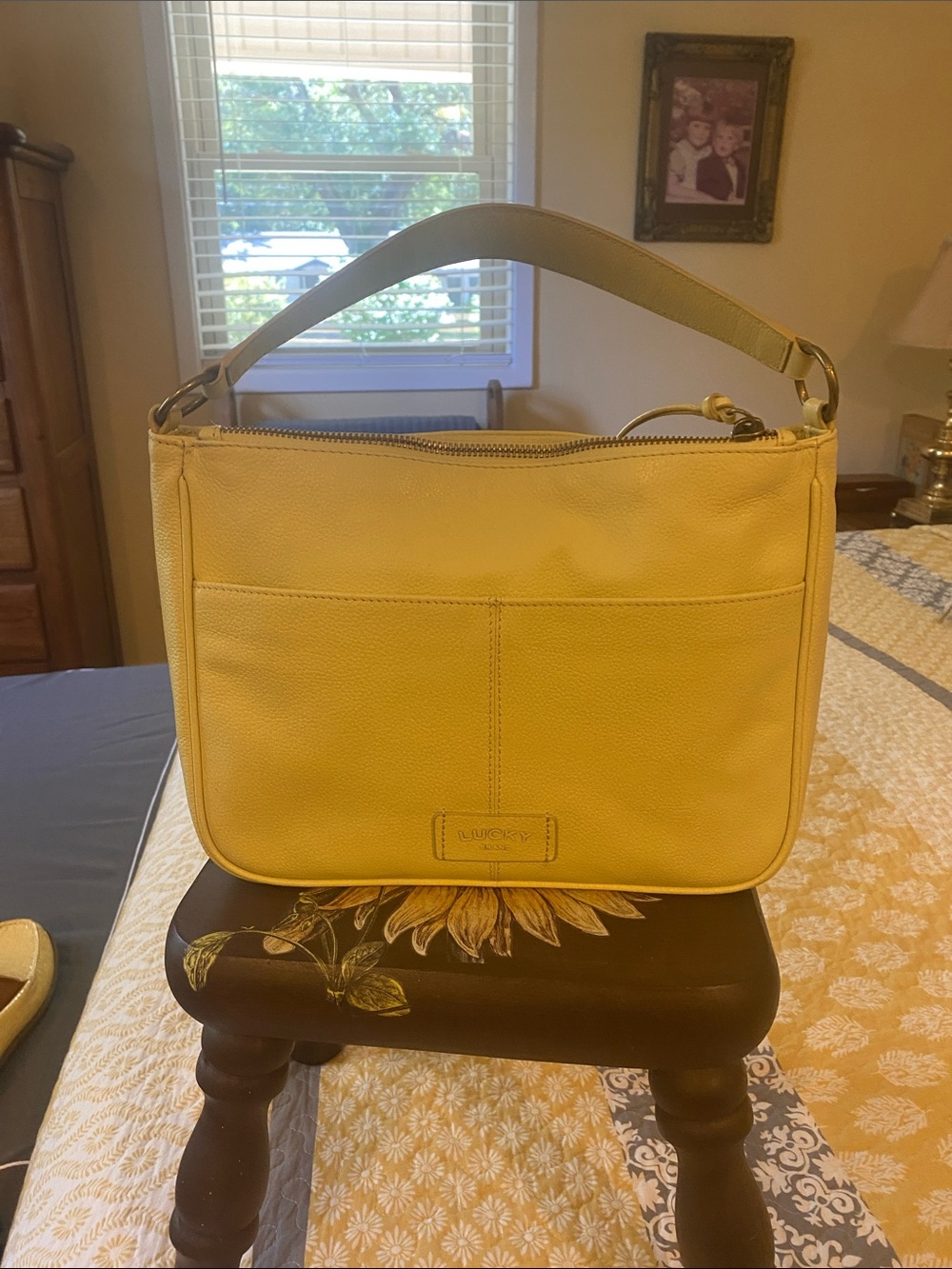 Lucky Brand Yellow Leather Shoulder Bag